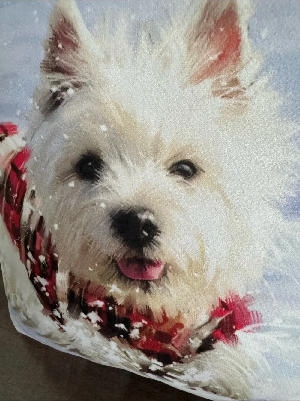 Westie Terrier Dog Christmas Holiday Winter Throw Pillow